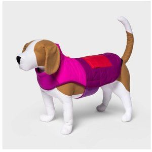Boots & Barkley Dog Quilted Puffer Jacket Size XS Pink & Purple Colorblock 10 LB